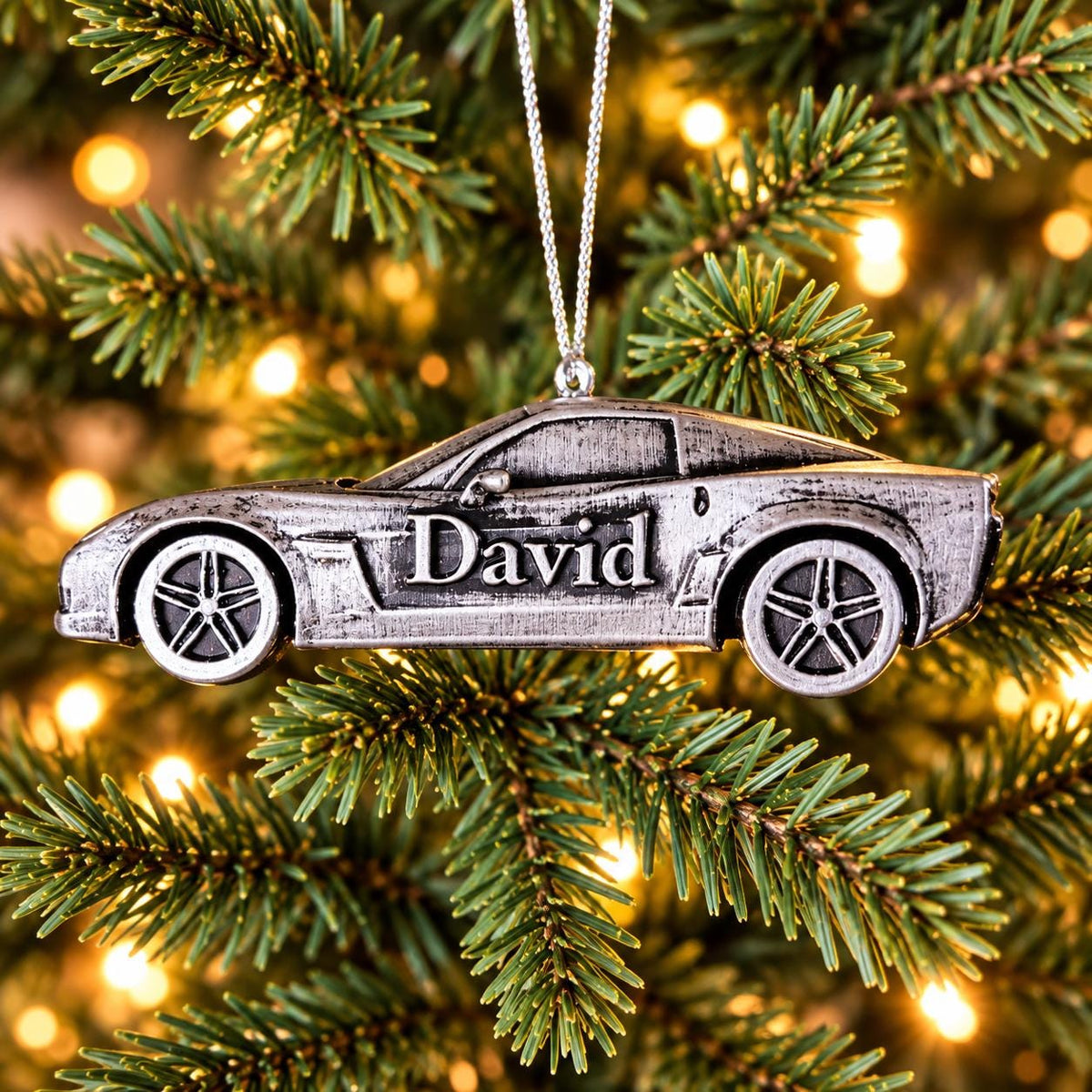 Personalized Corvette Z06 Christmas Ornament, 3D Printed Sports Car
