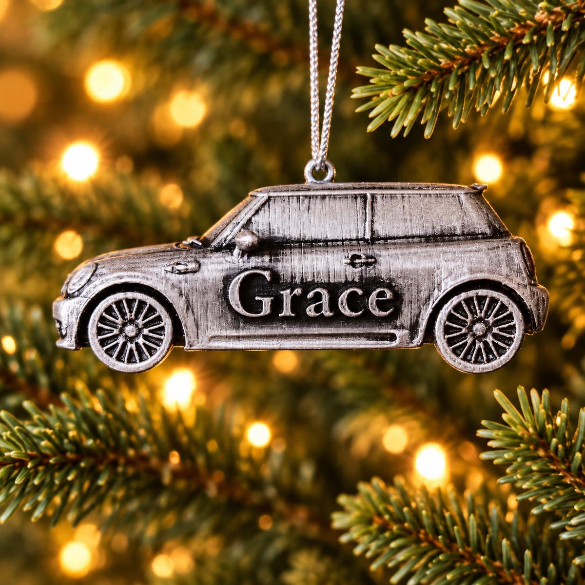 Personalized Mini Cooper Christmas Ornament, 3D Printed Car Keepsake