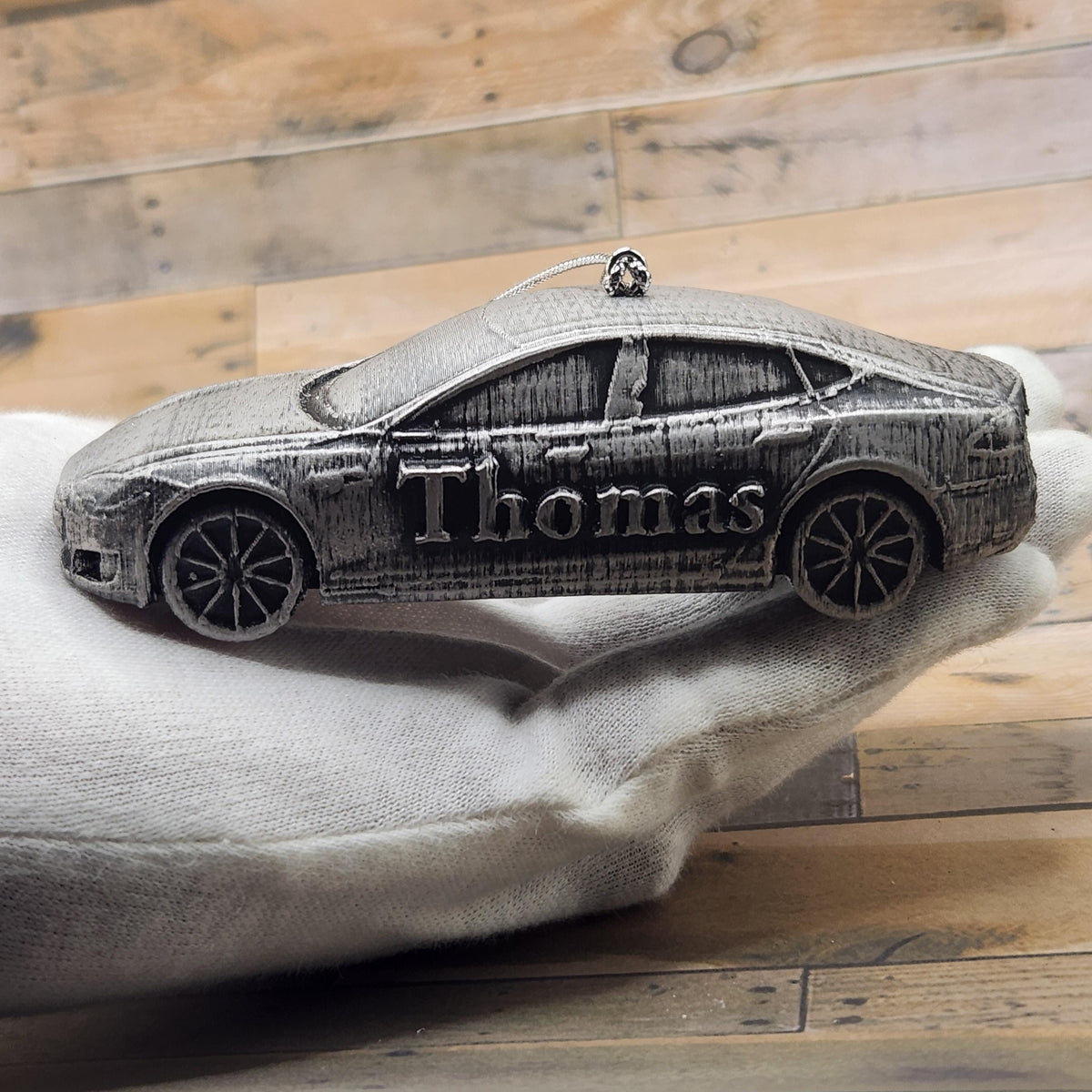 Personalized Tesla Model 3 Christmas Ornament, 3D Printed Car Keepsake