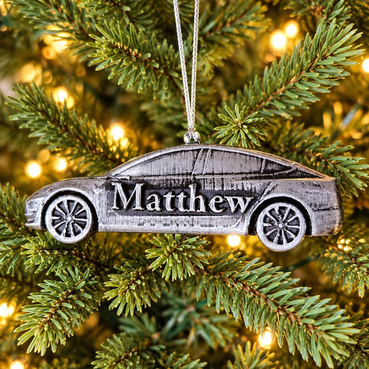 Personalized Tesla Model Y Christmas Ornament, 3D Printed Car Keepsake