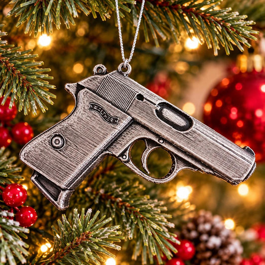 Personalized Walther PPK Pistol Christmas Ornament, Gun Collector Gift