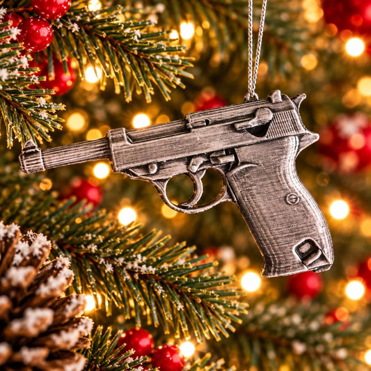 Walther P38 Pistol Christmas Ornament, Historic Gun Collector Keepsake