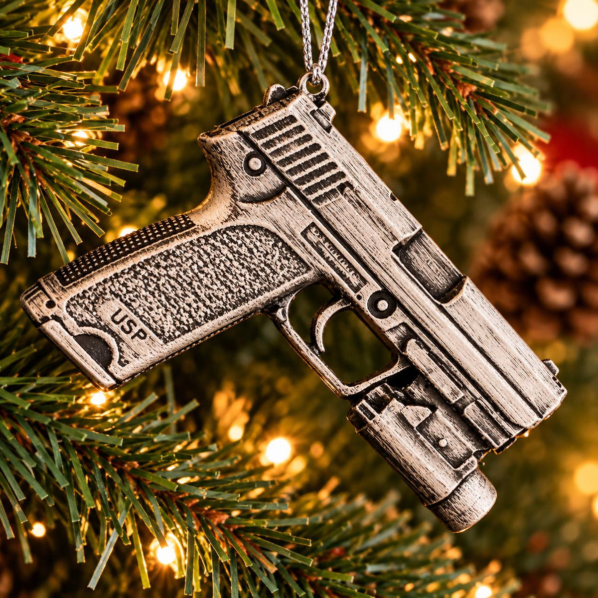 Personalized HK USP .45 Pistol Christmas Ornament, Gun Owner Gift