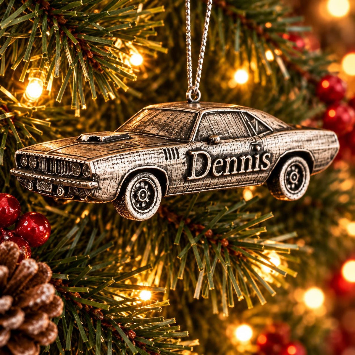 Personalized Barracuda Car Ornament, 3D Printed Classic Muscle Car