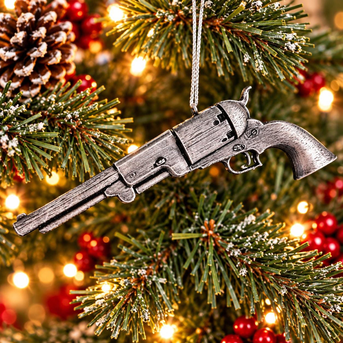 Personalized Colt Walker Revolver Christmas Ornament, Western Gun Gift