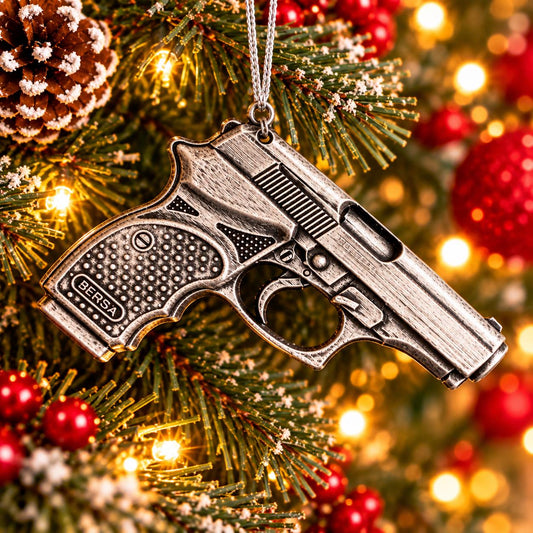 Personalized Bersa Thunder Pistol Christmas Ornament, Custom Gun Lover Gift
