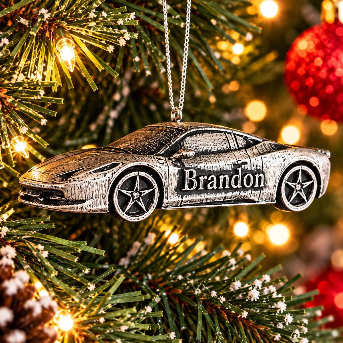 Personalized Ferrari 458 Italia Car Ornament, 3D Printed Keepsake