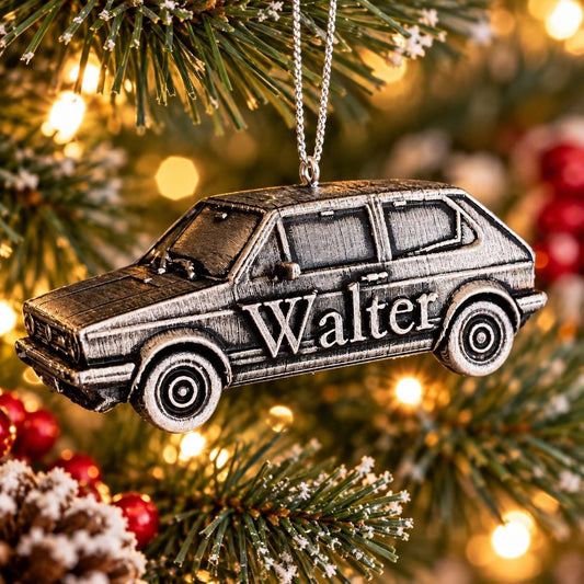 Personalized Volkswagen Golf GTI Christmas Ornament, 3D Printed Car
