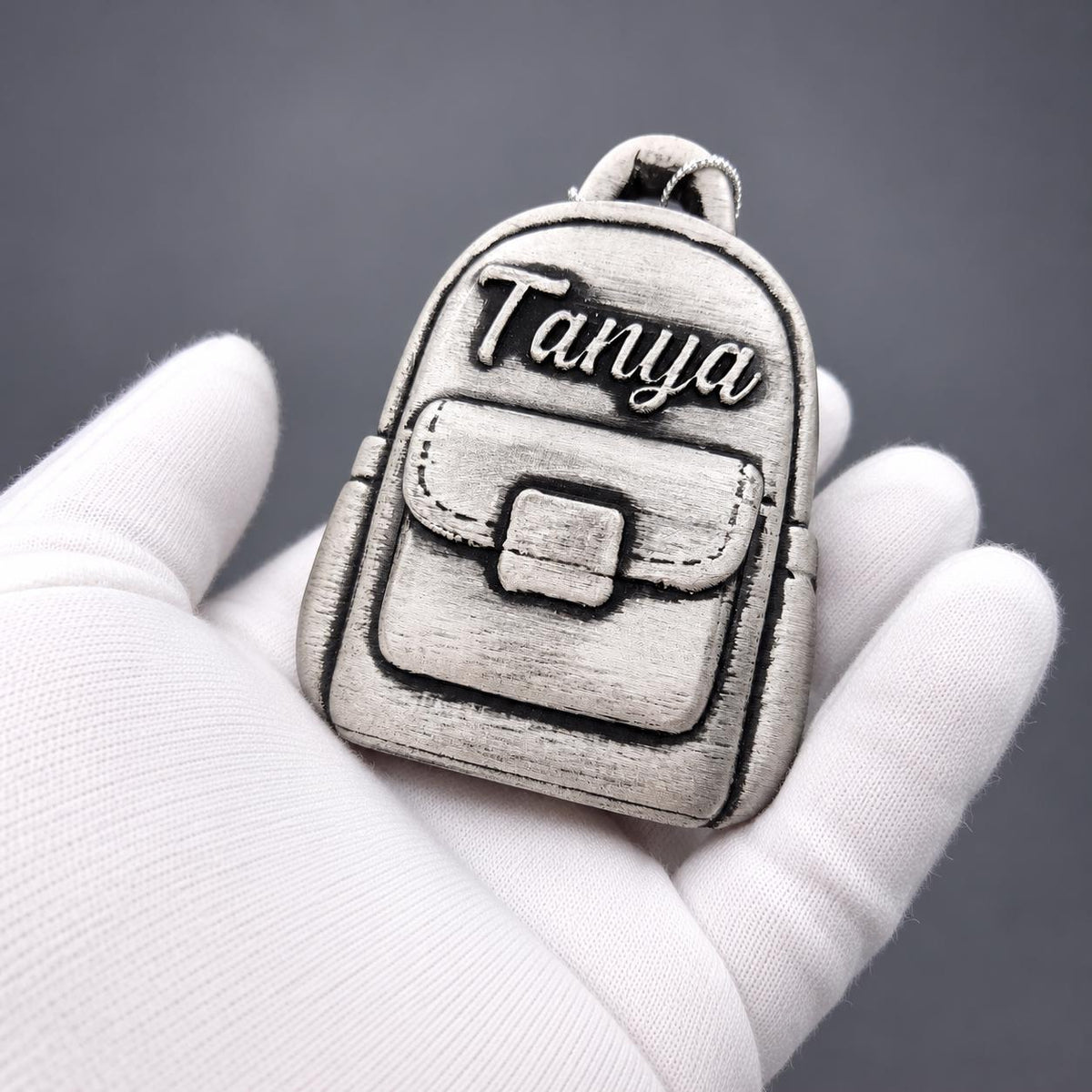 Personalized Backpack Christmas Ornament, Custom Name 3D Printed Keepsake