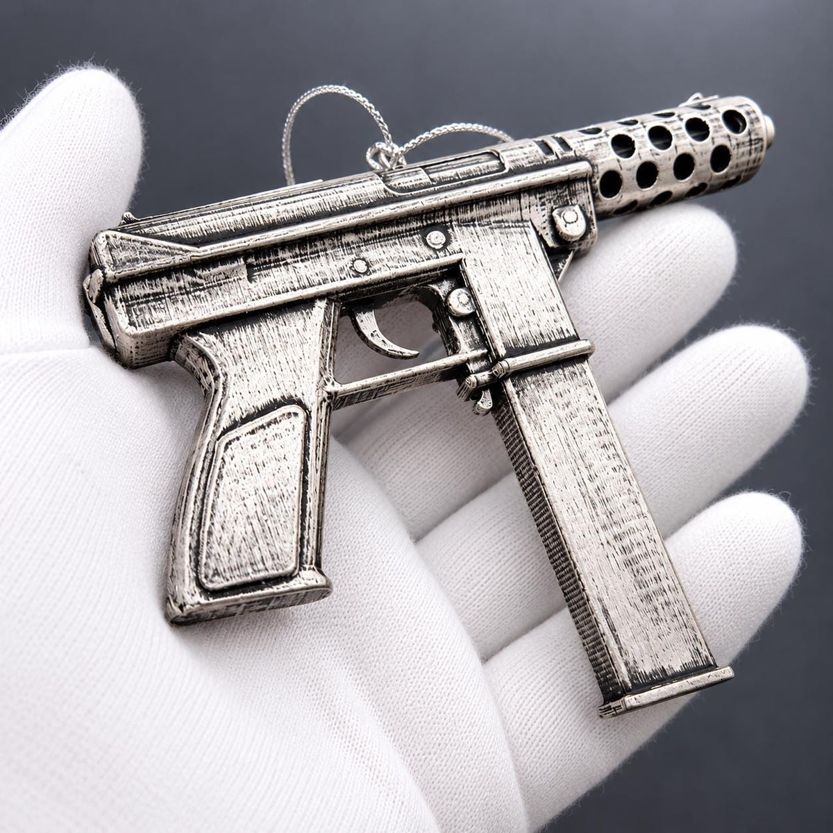 Personalized TEC-9 Pistol Christmas Ornament, Custom Gun Collector Gift