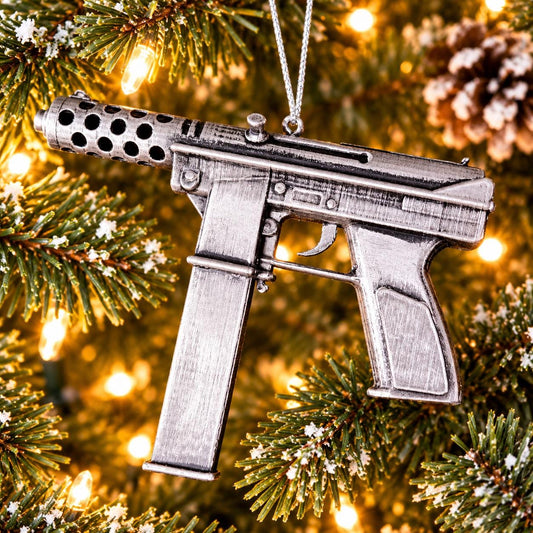 Personalized TEC-9 Pistol Christmas Ornament, Custom Gun Collector Gift