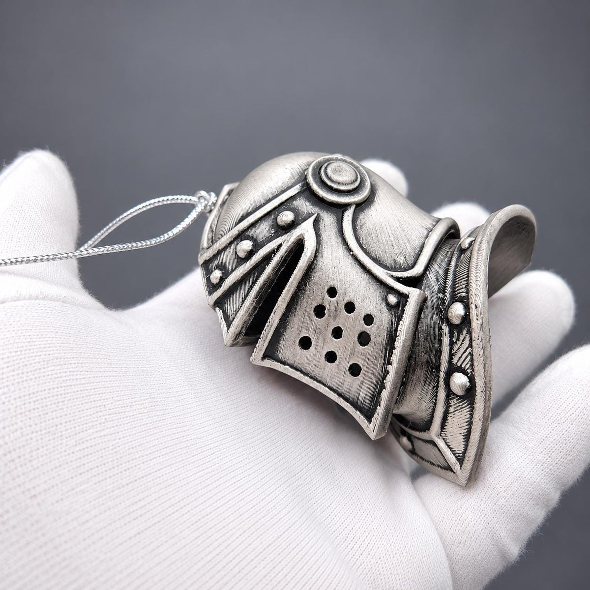 Personalized Knight Helmet Christmas Ornament, Hand-Finished 3D Printed Keepsake
