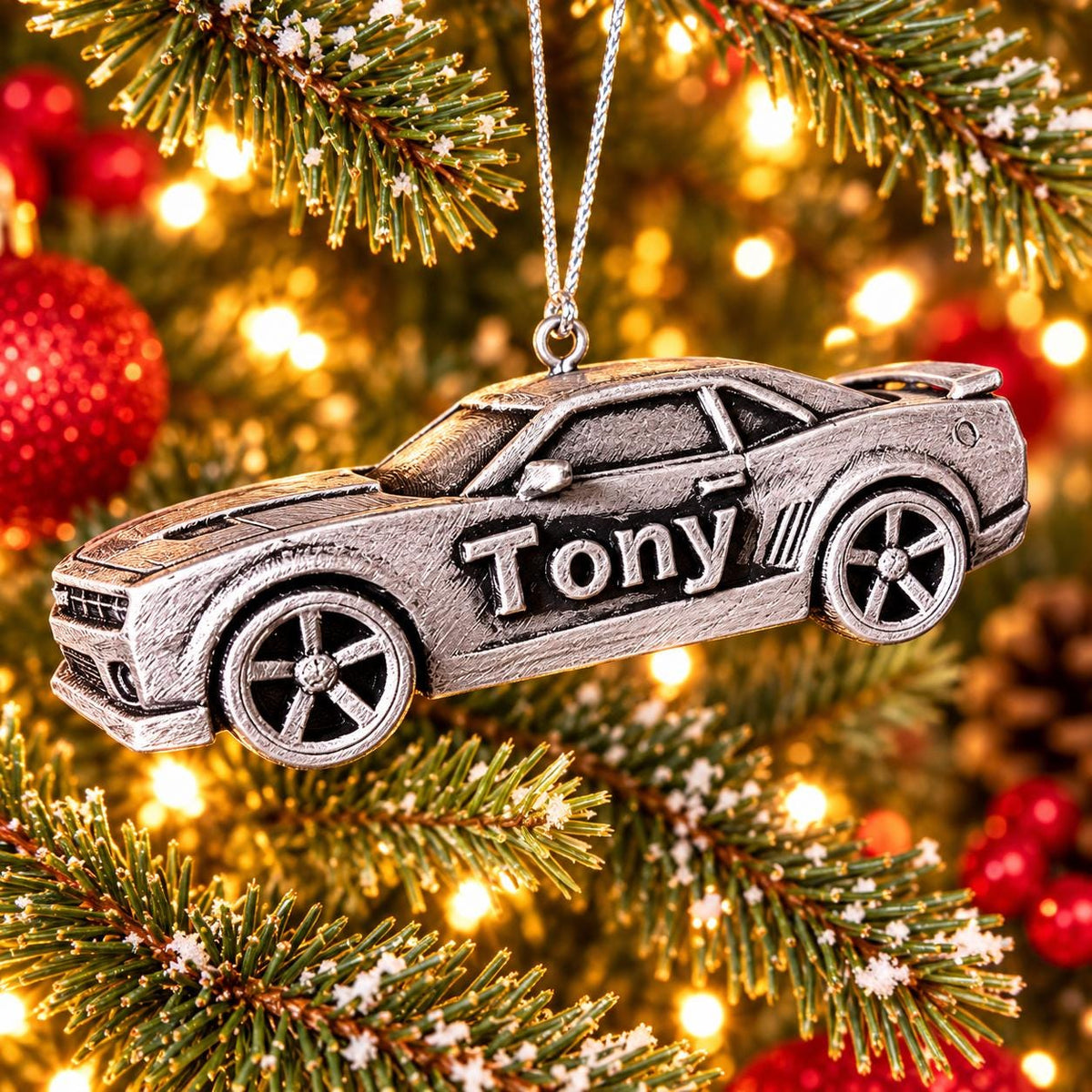Personalized 2010 Chevy Camaro Christmas Ornament, 3D Printed Muscle Car Keepsake Gift