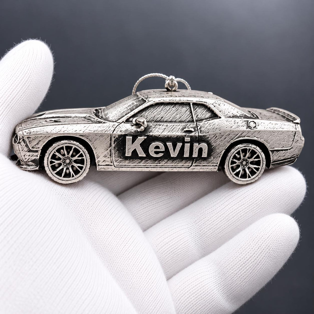 Personalized Dodge Challenger Hellcat Christmas Ornament, 3D Printed Muscle Car Keepsake Gift