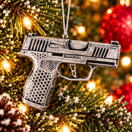 Personalized Sig Sauer P365X Christmas Ornament, 3D Printed 9mm Pistol Keepsake Gift