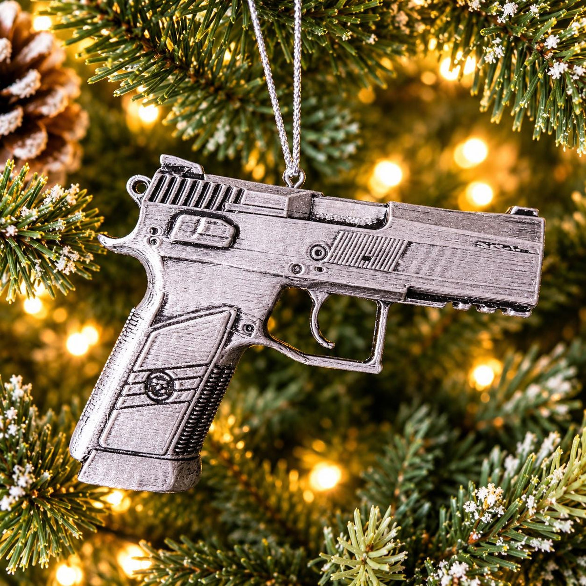 Personalized CZ P-07 Pistol Christmas Ornament, Custom Firearm Keepsake