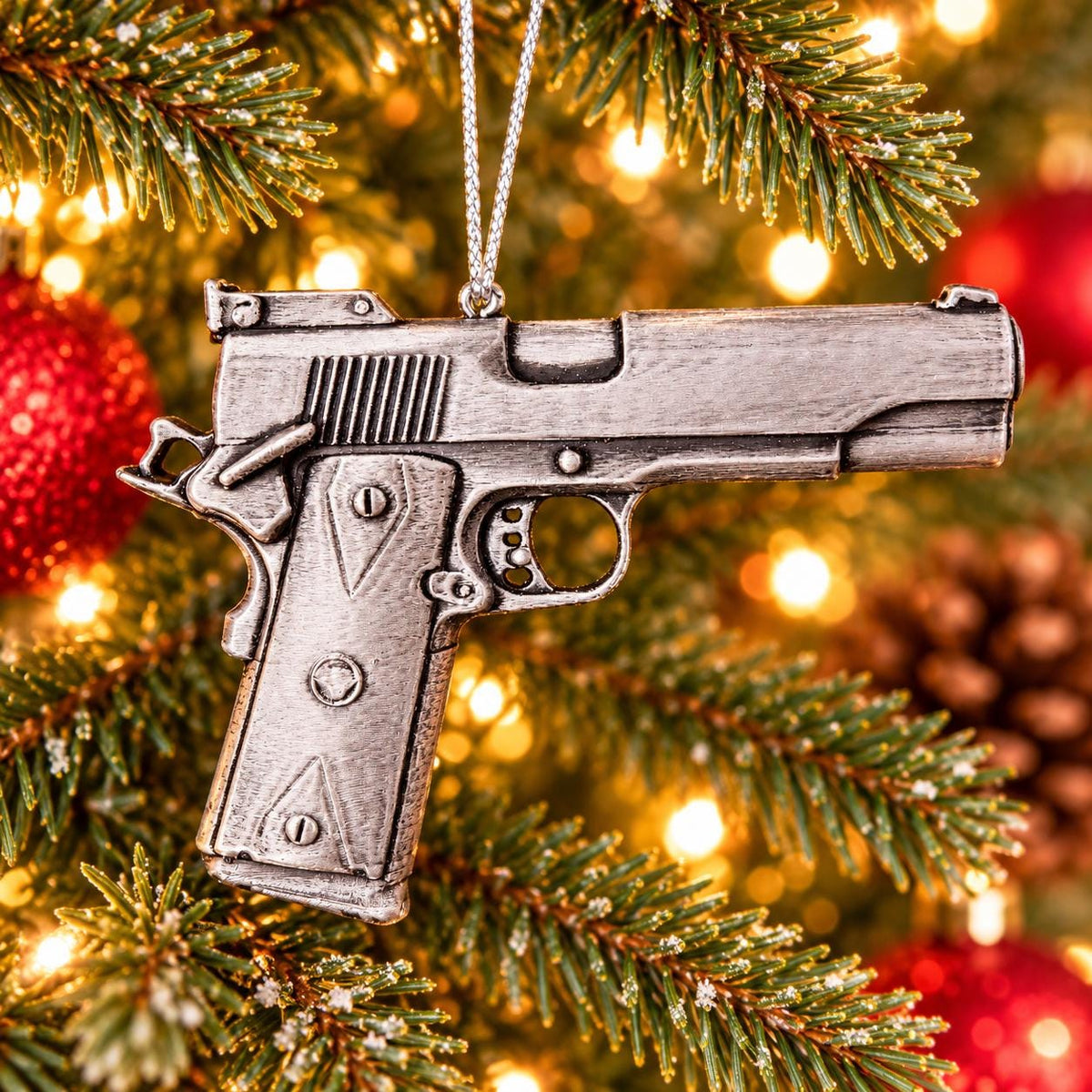 Personalized Tactical 1911 Pistol Christmas Ornament, Custom Gun Lover Gift