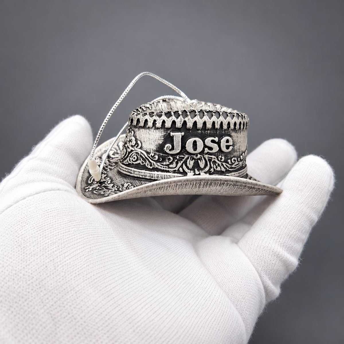Personalized Cowboy Hat Christmas Ornament, Hand-Finished 3D Printed Keepsake