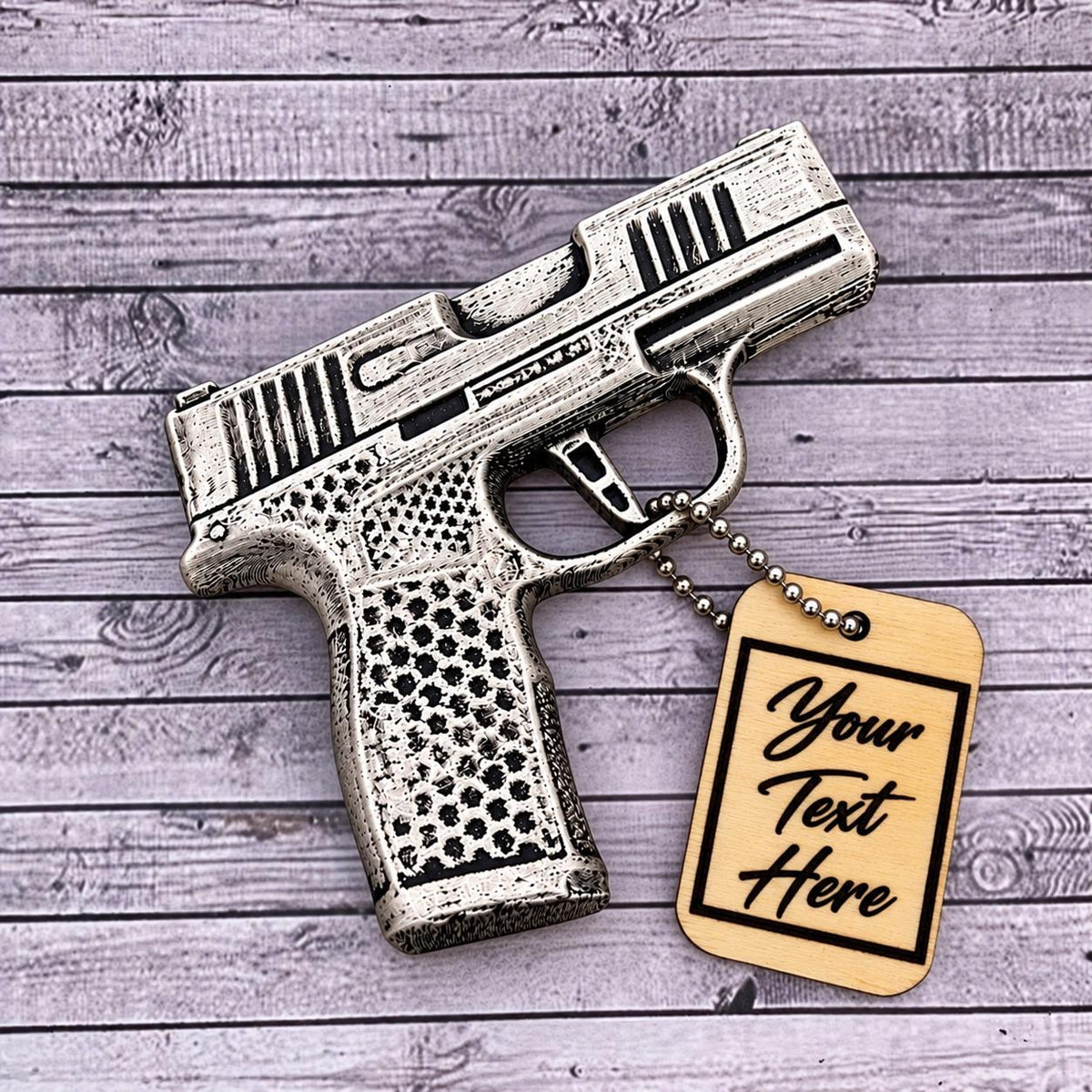 Personalized Sig Sauer P365X Christmas Ornament, 3D Printed 9mm Pistol Keepsake Gift